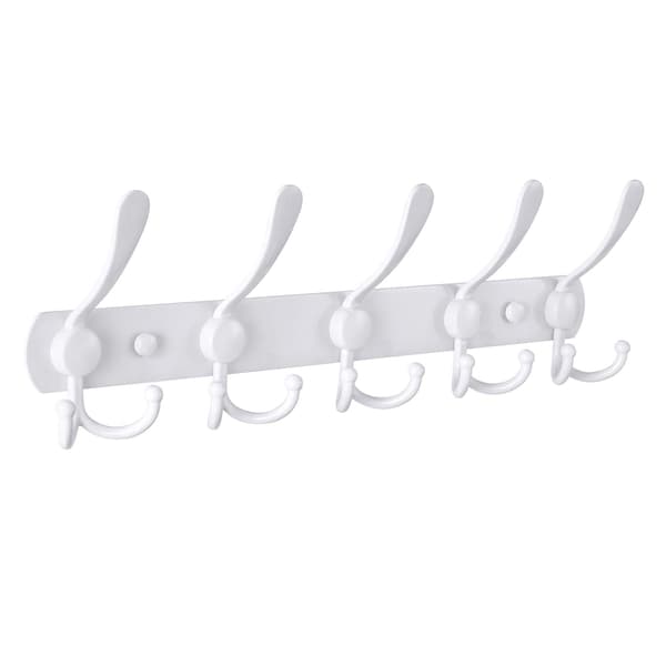 Rustfri stål krog badeværelseskrog krog krog vægkrog bag døren krog (hvid krog-5) 41cm,