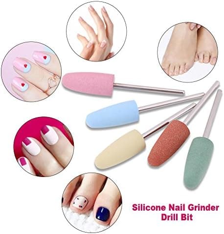 5 stk Silikon Negleboremuttere, Farge Sliphode for