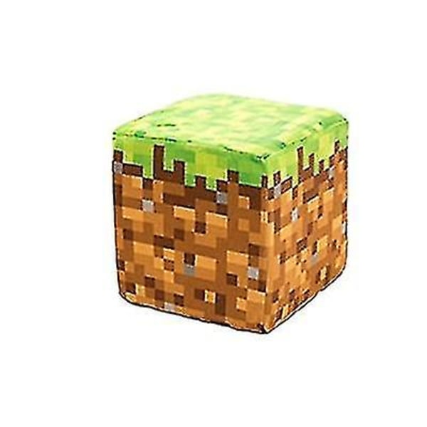 Minecraft Min Värld Plysch Läskig Svart Steve Fällfälla Box Gräsmatta Kvadrat Kudde Kudde Docka 20cm #01 S