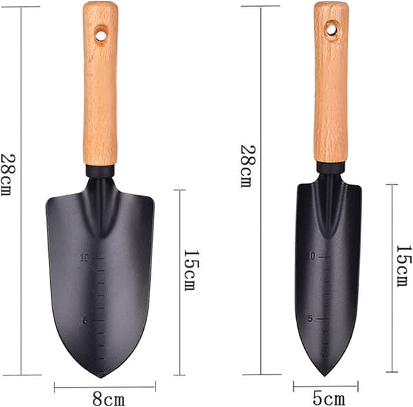 2 stk. hagespade i rustfritt stål for barn, svart ugress