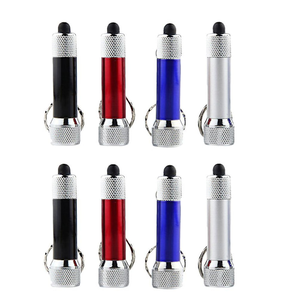 8-pack Lätt Bärbar Praktisk Nattlampa Nyckelring Aluminiumlegering Ficklampa Led Elektrisk Fackla För Camping