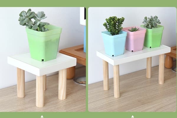 Blomsterstand til skrivebord, Hylde til skrivebord, Vindueopbevaring i træ (Stor rektangulær 36,5*12*10,7cm)