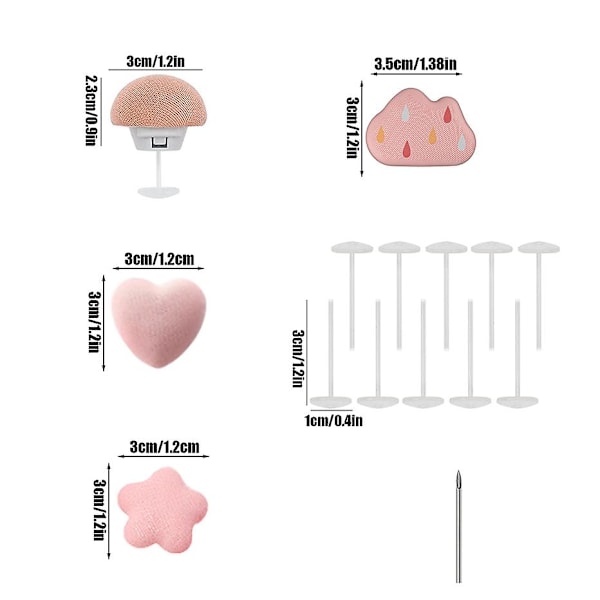4 kpl vuodevaatteiden pidike nastat lasten sängyn koristeluun karkkisydän pilvi pyöreä kukka muoto peitto untuvapeitto liukumattomat pidikkeet heart-pink