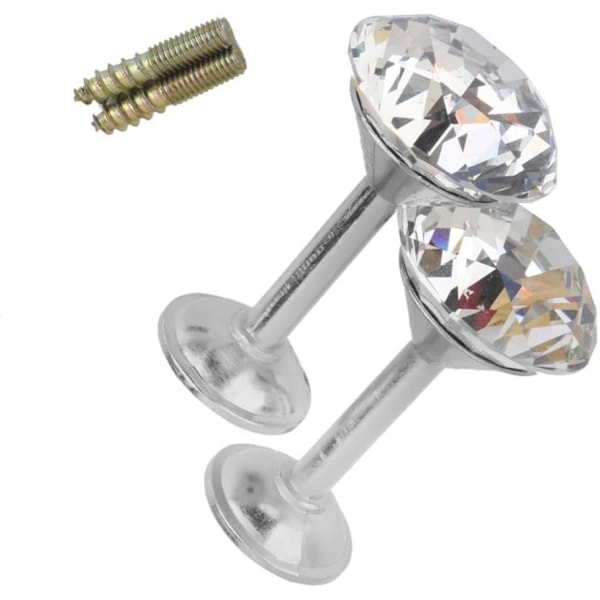 2 stk. Diamant Gardin Draperi Tiebacks Dørvæg Kvast Kroge (Sølv),