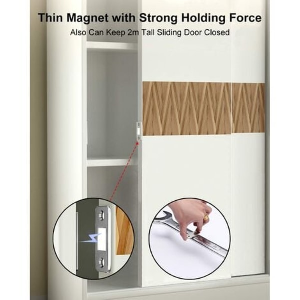 10 st dold dörrstängare Magnetisk skåpslås - Magnetdörr med svart skruvblock