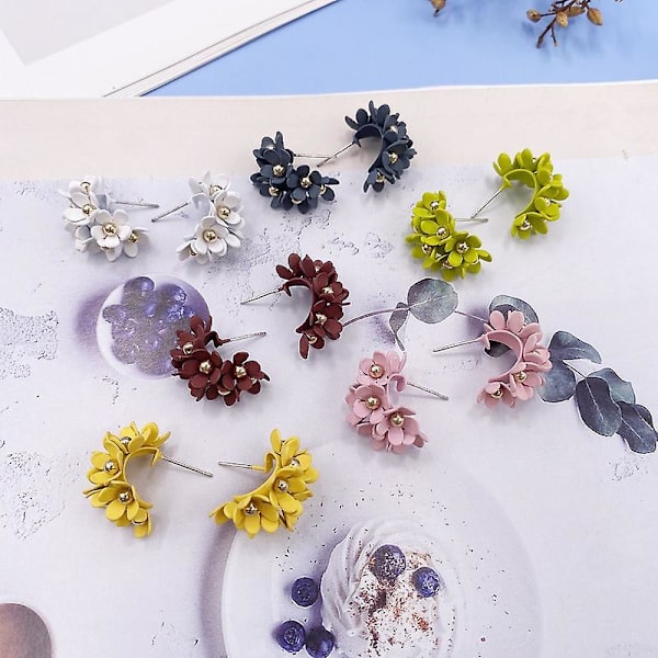 Örhänge Blomma Stud Daglig Outfit Flickors Mode Smycken Ac3798 A282