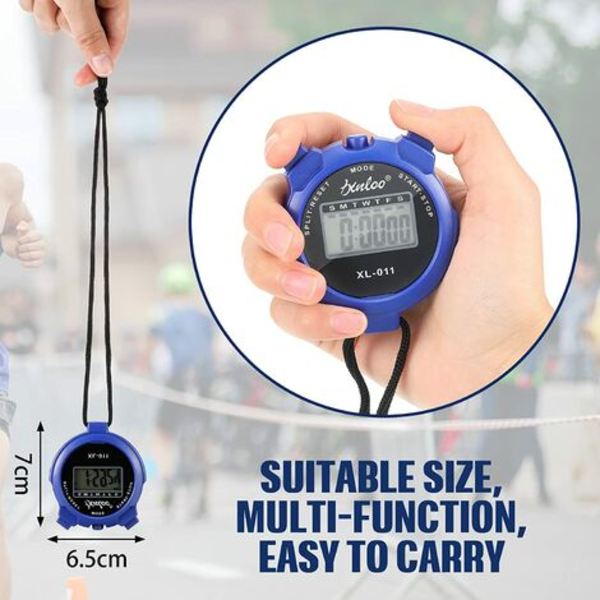 Stoppur Sport Domare Digital Klocka Bärbar Stoppur Intervallträning Timer Utomhus ABS med Glansig Snodd