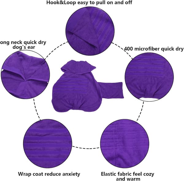 Hurtigtørrende kæledyrshåndklæde, mikrofiber stretch bomuld, hundebadekåbe