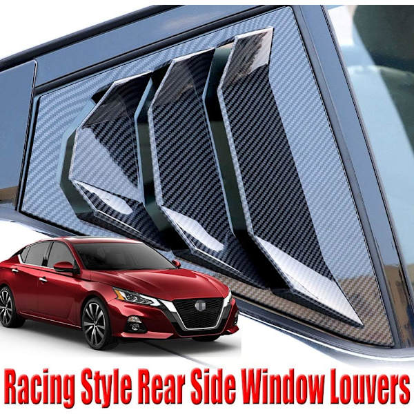 2-pack Racing Style ABS Kolfiber Bakre Sidofönster Louvers