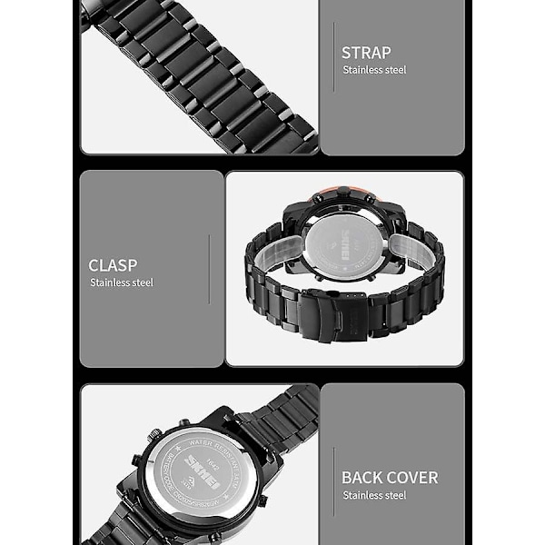 Herr 1642 Multifunktionell Snygg Mode Oem Friluftsur Klocka Dubbel Tid