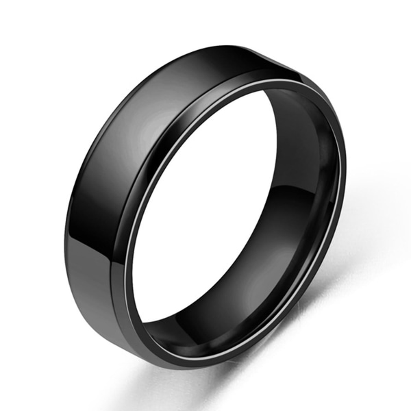 Bred Anti-rust Herre Ring Rustfritt Stål Enkelt Utsøkt Forlovelsesring Mote Smykker Black US 11