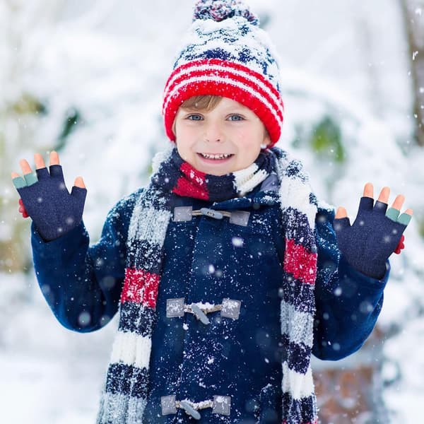 2 Par (3-8 År) Børne Vinter Fingerløse Handsker Barn