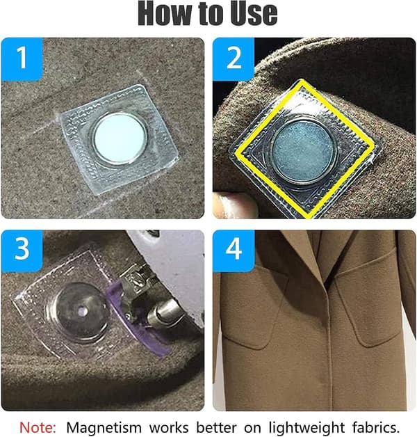 20 Par Magnetiske Trykknapper Til Syning, Usynlige