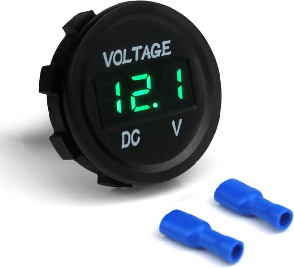 Universal Vandtæt LED Voltmeter Digital Display Voltmeter til Lastbil Auto Motorcykel DC 12V-24V (Grøn)