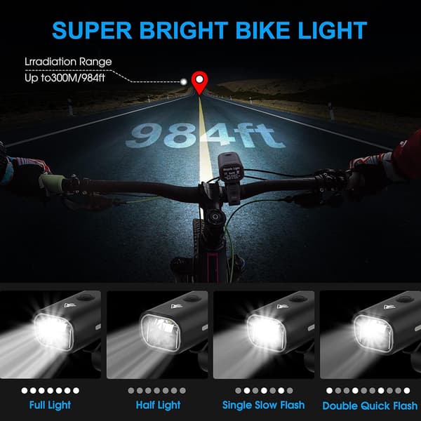 1 st USB-laddningsbart LED-bakljus för cykel, cykling bak