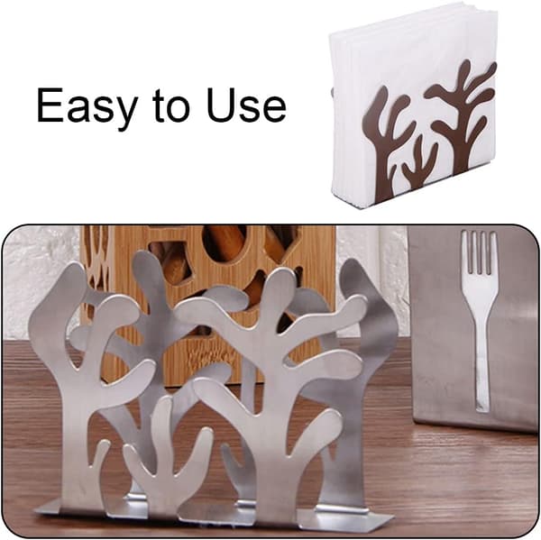 1 stk. (Sølv) Rustfrit Stål Serviet Holder Sølv Planteform
