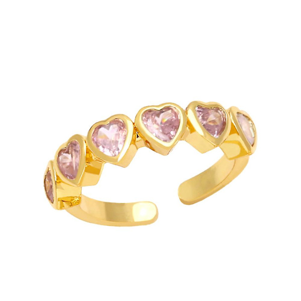 Renkaan Vintage Zirkon Sydän Stud Muotikorut Ac10237 Pink