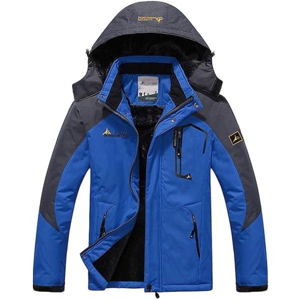 Herr Blå L Huvad Storlek Fleece Hardshell Jacka Bright blue L