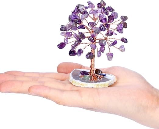 1 Stykke Amethyst Mini Krystal Træ Healing Krystal Tumbling