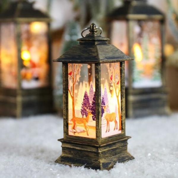 Julepynt Gammel Lampe Lys En Lys Nattelykt Julepynt Lysestake Lanterne Dekor En Størrelse, H