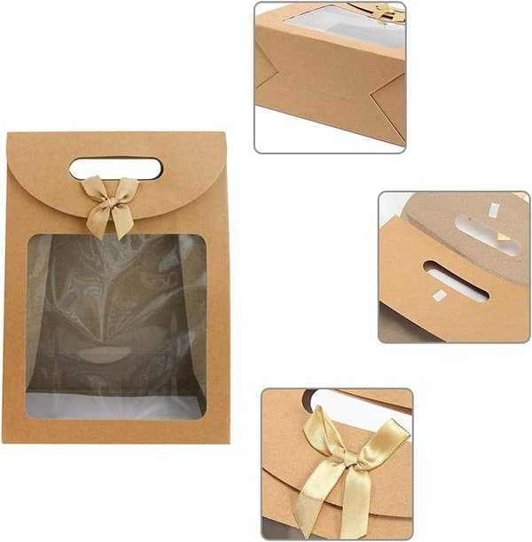 12 Stycken Presentpåse, Presentförpackning av Kraftpapper, Presentpåsar med