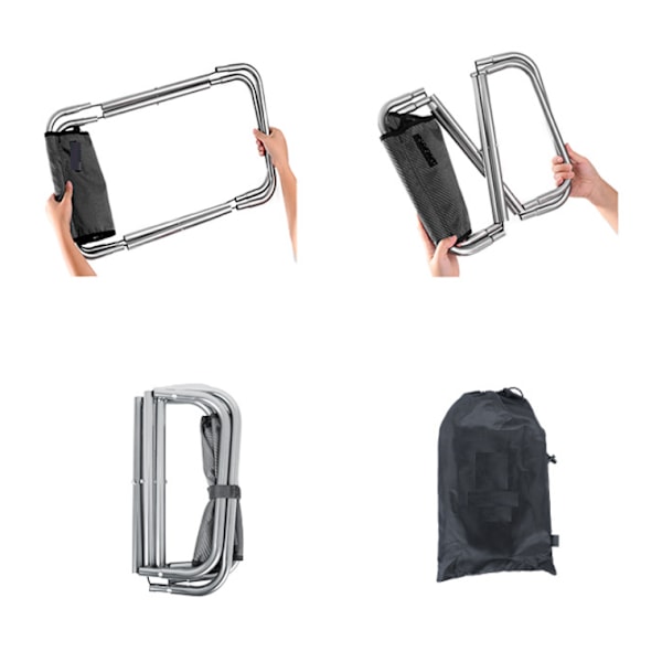 Fällbar pall i aluminiumlegering, extra bred, för utomhuspicknick (röd)