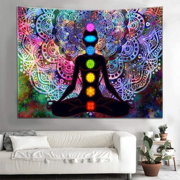 150x130cm Tapestry, Mandala Väggbonad, Meditationsbonad