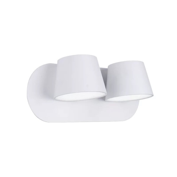 Aluminium LED innendørs vegglampe, liten nattbordleselys, justerbar vinkel sidevegglampe (2 hvite, positive hvite lys),