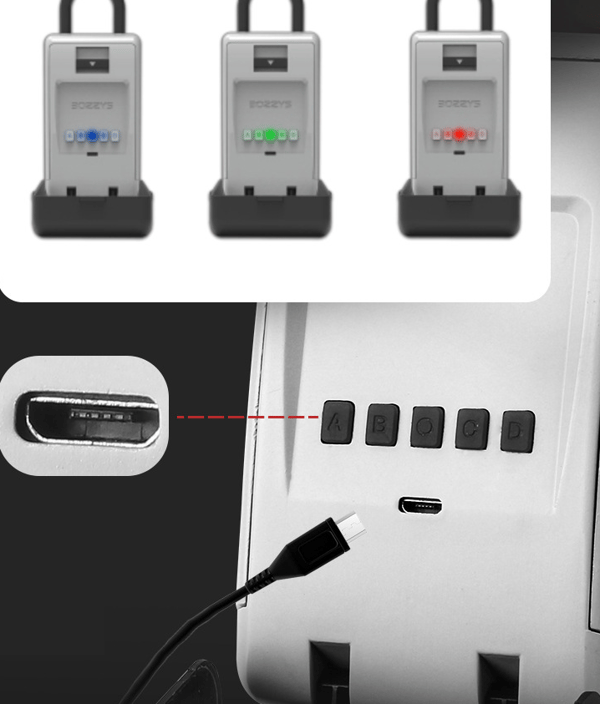 Kodeboks med nøgle, Bluetooth Smart Elektronisk Kortnøgle Opbevaringsboks (PL-BM3 (Kodeoplåsning))