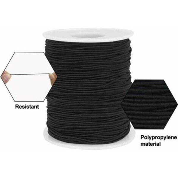 Kartokner 1mm 100m Elastisk Snøre, Håndværkssnøre, Tråd Elastisk Snøre Rulle til Armbånd, DIY Håndværk, Armbånd Halskæder, osv.