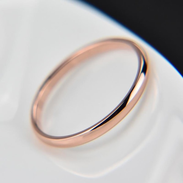 Parring Versatil Delikat Titanstål Geometrisk Fingerring För Bankett Fest Jubileum Förlovning Rose Gold Us9