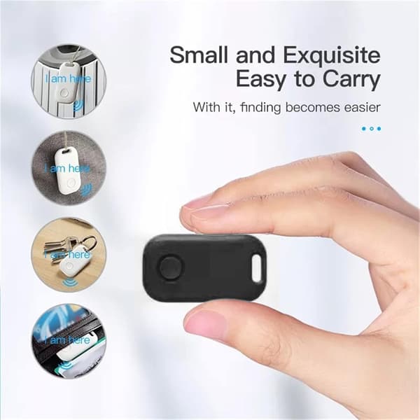 Bluetooth Tracker, Nøglefinder og Genstandssporing til Nøgler, Tovejsalarm, til iOS- og Android-telefoner (Sort)