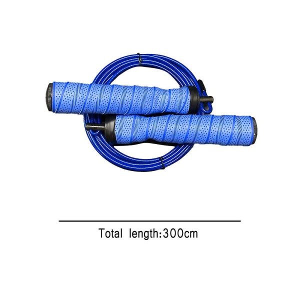 Hastighetshopprep för fitness Trasselfria justerbara halkskyddshandtag med svettiga pannband Blue