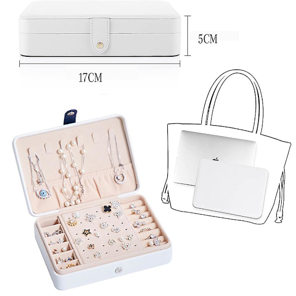 Piao smykkeskrin arrangør til kvinder pige kone ideel gave, dobbelt smykkeskrin display øreringe armbånd ring halskæde