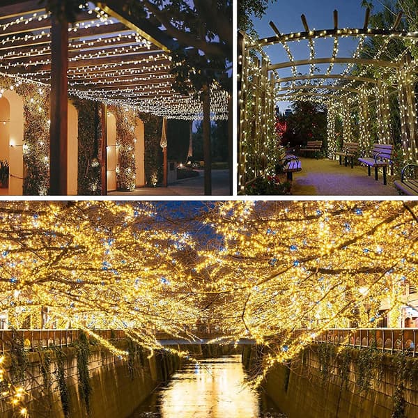 10 meter 100 LED Gypsophila festlige lys med hale stik (gul),