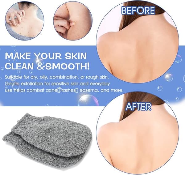 4 grå exfolierande handskar, exfolierande handskar, dekontaminering