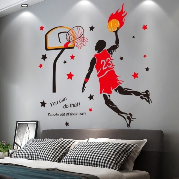 Väggdekal för att kasta basket inomhus väggdekal Gör-det-själv-konst-väggdekal (23 Basketboll 74*73 cm)
