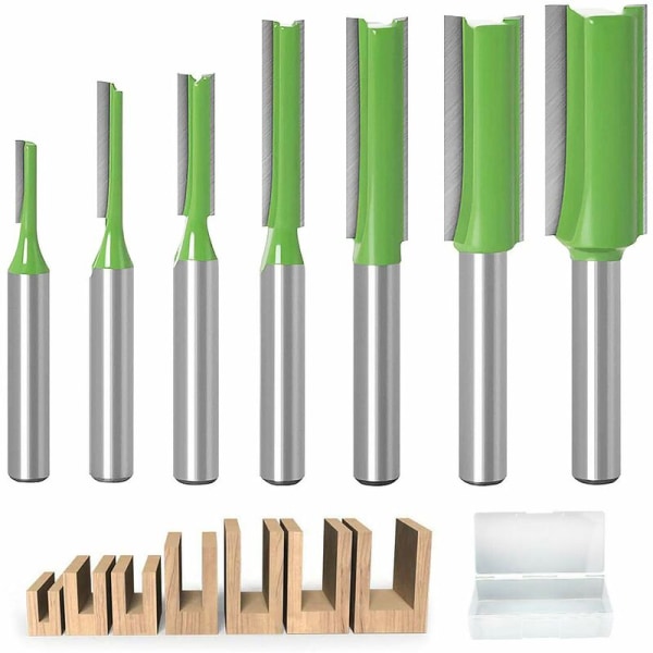 Straight Router Bit, 7pcs Tungsten Carbide Router Bits 6mm Shank Router Bits Multi-function Router Bit Woodworking Tool