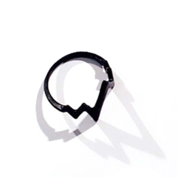 ECG-formad Ring Amerikansk Gata Stil Dekorativ Herr & Dam Mode Legering Ring För Fest Silver