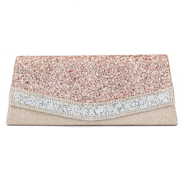 Glittrande silver handledsväska för kvinnor Glitter brudkoppling väska för bröllop A916-736 Pink