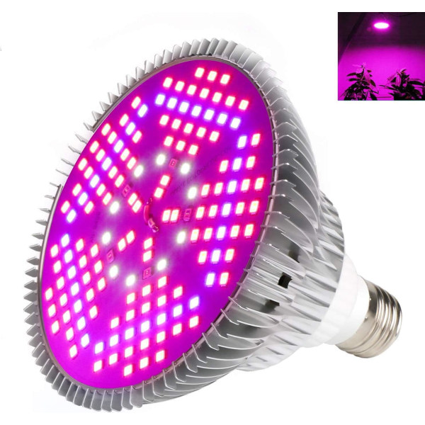 Grow Light 100W E27 Grow Lamp Full Spectrum LED Grow Lampe til indendørs planter, grøntsager og blomster,