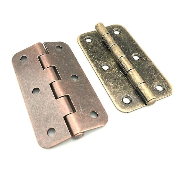 Vintage Antik Messing Mini Hængsler til Træ Møbelkasse Hardware #7