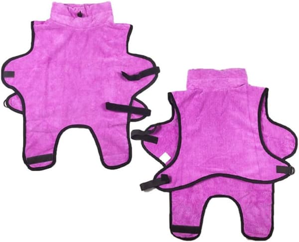 Mikrofiber Hundehåndklæde Hurtigtørrende Superabsorberende Blød Badekåbe til Hund og Kat Lilla (XL),