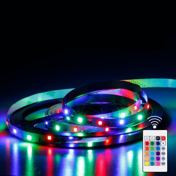 Vanntett LED-stripe lysfarge lysstang stemningsdekorasjon (5m)