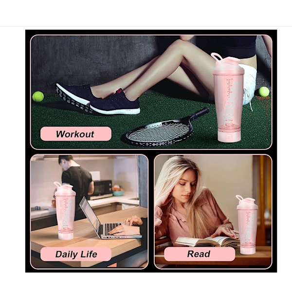 Elektrisk kropsshaker kop proteinpulver milkshake automatisk blandekopp (pigepulver)