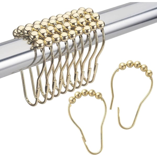 12-pack duschdraperiringar i rostfritt stål och rostfria duschdraperiringar