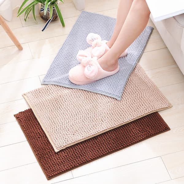 Badrumsmatta Absorberande Halksäker Kort Plysch Chenille