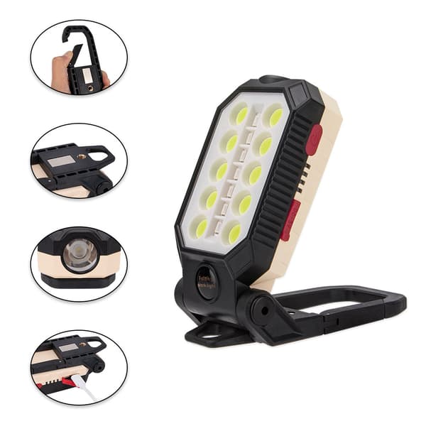 1 stk LED arbeidslys håndholdt USB oppladbar med magnet
