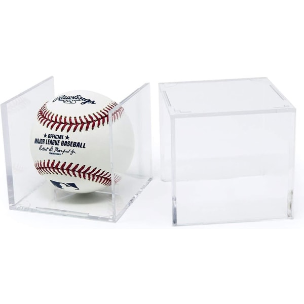 Baseball Display Case, UV-beskyttet Akryl Terning Baseball Holder Kvadratisk Klar Æske Memorabilia Display Opbevaring Sports Officiel Baseball Autograf