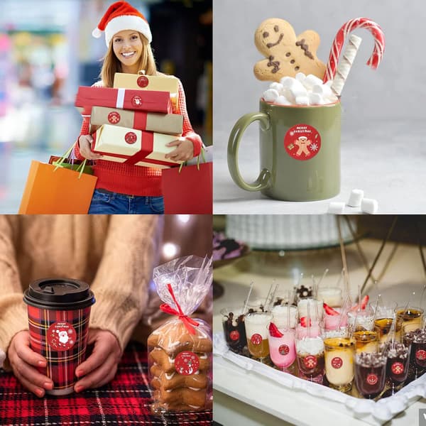 2 Rullaa 1000 kpl Joulutarrarulla 1,5 tuumaa 8 mallia